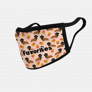 Dog Gift Idea - My Favorites With Frenchfries For Dog Lovers - Cloth Mask